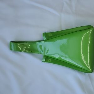 Green Vinyl and Netting Purse
